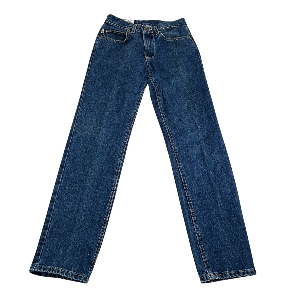 Lee Dungarees Slim Straight Leg Jeans Mens 7M Dark Wash Made in USA Vintage 90s